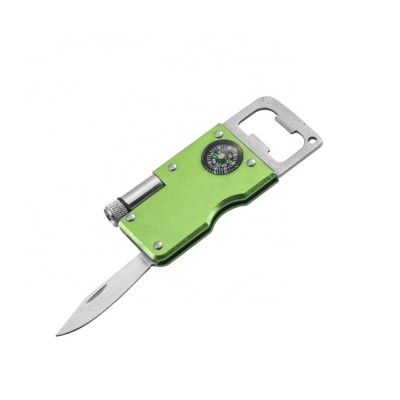 multi tool knife pocket with compass keychain bottle opener with led light