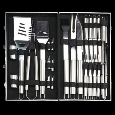 Wholesale 26 piece Stainless Steel BBQ Tools Grill Set with Aluminum Case