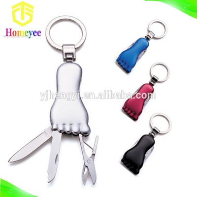 Toe Shape Multifunction Pocket Knife With Key Ring